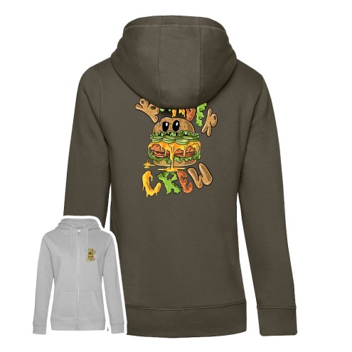 Burger CREW Premium Zipped Hoodie women